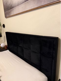 Black bed frame and headboard