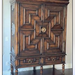 Beautiful Handcrafted Wood Antique Armoire 