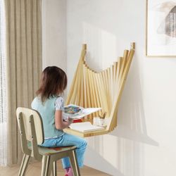 Wall Desk Mounted Folding Table, Small Spaces Floating Shelf