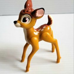 Disney Bambi Figure Deer Fowl PVC Plastic Brown 4 inch Tall .
