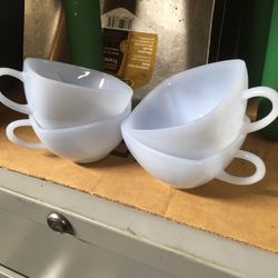 four anchor hocking fire king azurite or turquoise cups