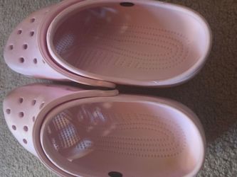 Pink crocs