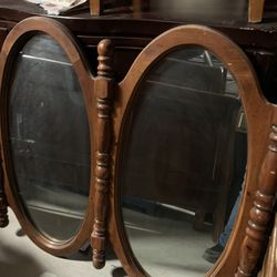 🌺🌺ANTIQUE DOUBLE MIRROR-SOLID WOOD 🌺🌺
