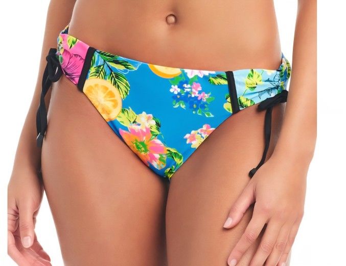 Bar lii Women's Tropical-Print Shirred- Side Hipster Bikini Bottoms, Created for Macy's - Multi, XL