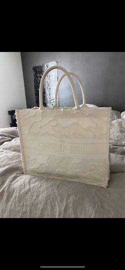 Large white Dior tote