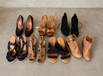 Lote de 7 pares de zapatos para mujer.
