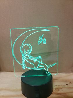 Girl On Moon Night Light