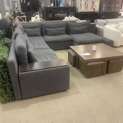 Divani Casa Paseo Charcoal Modular Sectional / 5pc