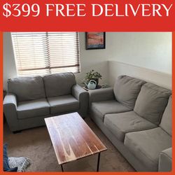 Light gray COUCH SET sectional couch sofa recliner (FREE DELIVERY)