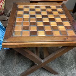 Solid Wood Checker/Chess Table