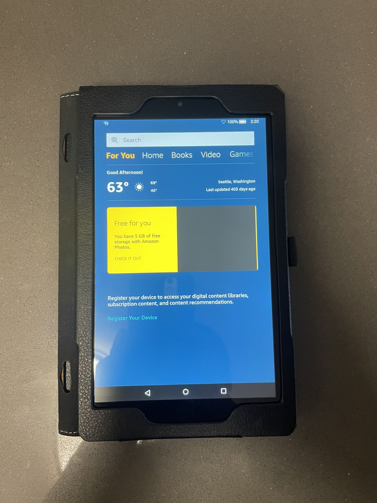Amazon Fire HD 8 (7th Generation) 16GB Wi-Fi 8" Tablet-SX034QT-WITH CASE(bundle)