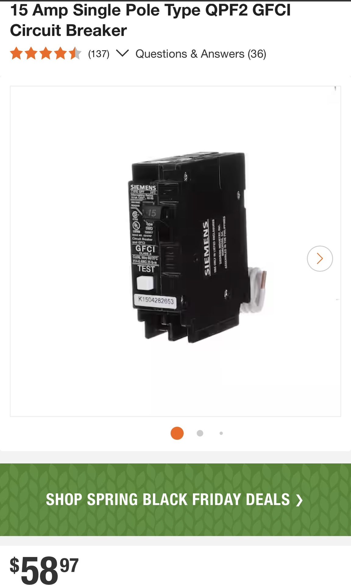 20 Amp Breaker