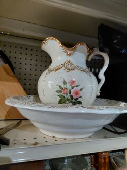 Washbowl and pitcher
