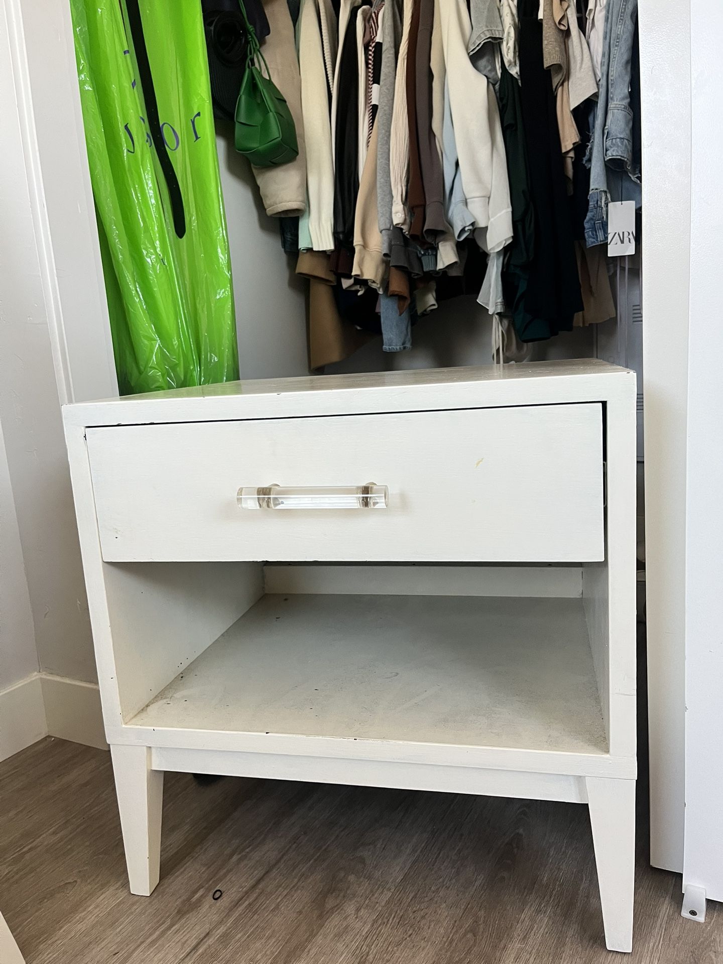 White Nightstand End Table