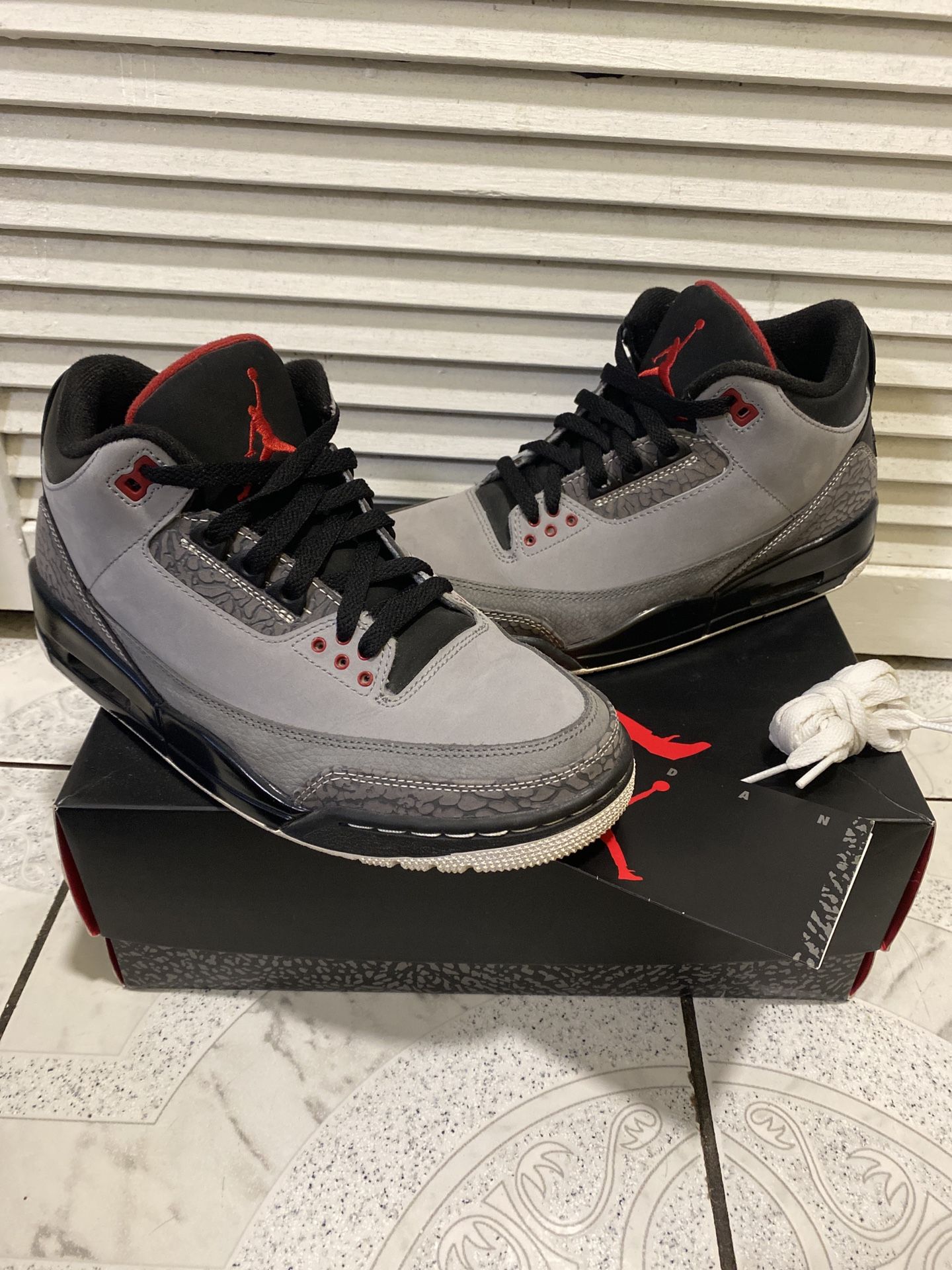 Mens Nike 23rd Anniversary Air Jordan 3 Retro Stealth Grey 2011 Size 8.5 136064-003