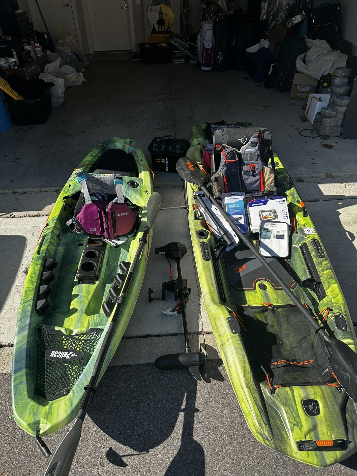 Brand New Fishing Kayaks Gear Trolling Motor Etc