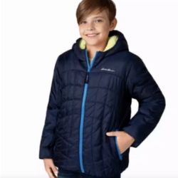 NWT Eddie Bauer Boys Reversible Jacket coat L 14/16