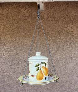 Cookie Jar Bird Feeder Repurposed Materials 