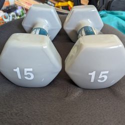 15 lb Vinyl Dumbbells 
