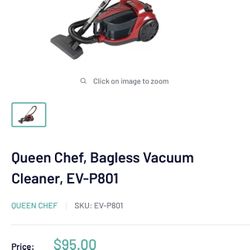 Vacuum Cleaner Bagless Sweepcent Queen Chef,  EV-P801 Brand new - Down from $95