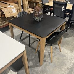 OPEN BOX 3 Piece Duraboard Table Black Outdoor Dining Set - Ask for product separately
