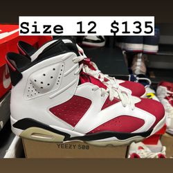 Jordan Retro 6s Size 12 Carmine 