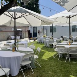 Umbrellas , Chairs, Tables