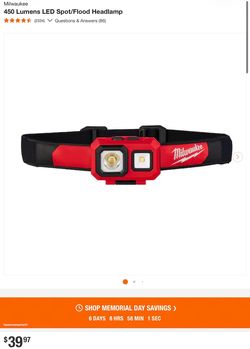 Milwaukee 450 Lumens LED Spot/Flood Headlamp