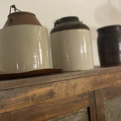 Antique Stoneware Crock Jars  