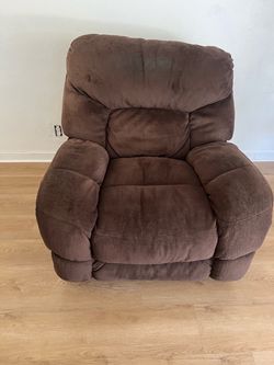 Brown Comfy Fabric Oversized Recliner Chair