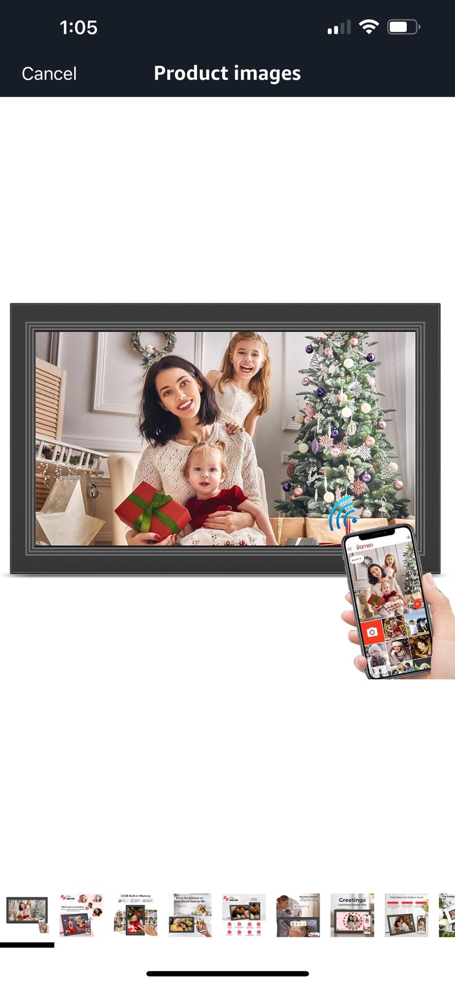 FRAMEO Digital Picture Frame- 15.6inch Digital Photo Frame with 1920 * 1080 IPS Touch Screen HD Disply,Built-in 32GB Storage,Wall-Mounted,Digital Fram