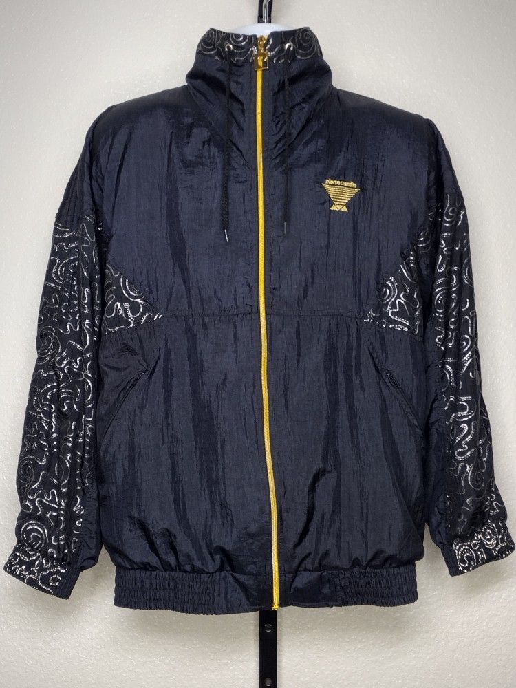 Vintage 1980's Pierre Cardin Nylon Full Zip Windbreaker Parka Jacket Size Large