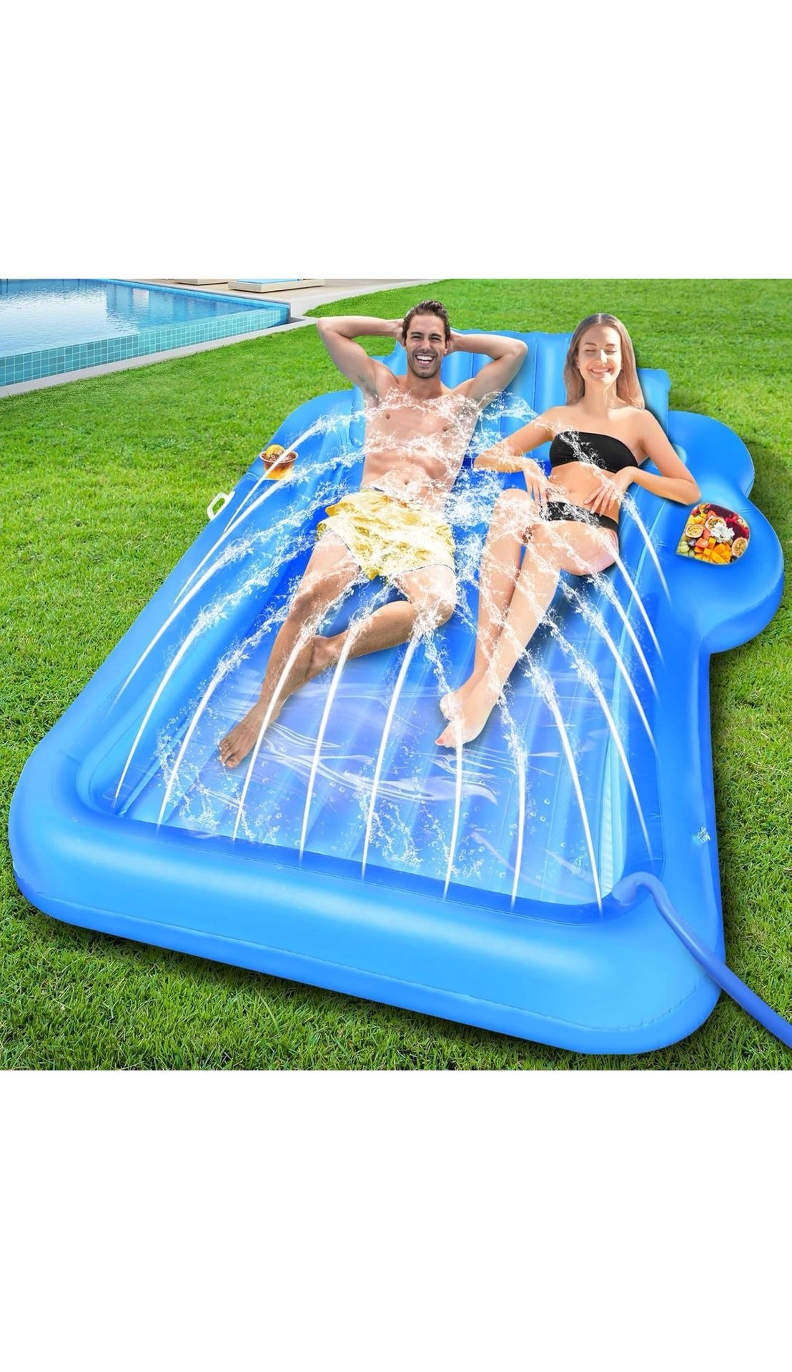 Inflatable Tanning Lounger Float W/ Sprinkler *Brand New*