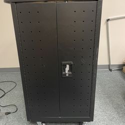 Computer And Tablet Cabinets With Power Strip