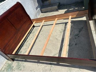 Queen sleigh bed frame with box spring