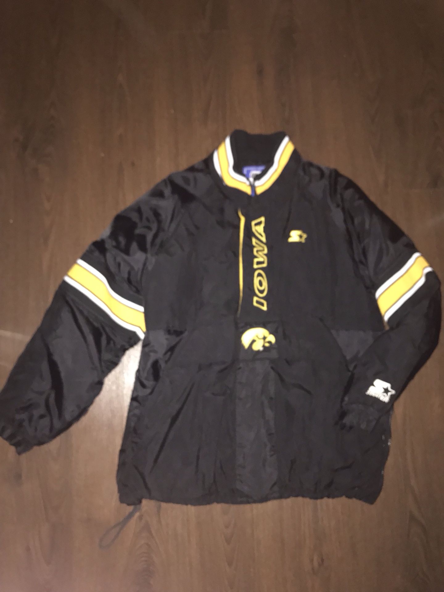 Vintage Iowa Hawkeyes Starter Jacket Coat Throwback 90’s Large Half Zip Pullover