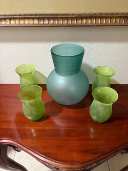 Green glass Vase
