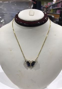 14k diamond butterfly necklace