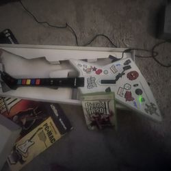Xbox 360 Wired Controller Guitar W Game 