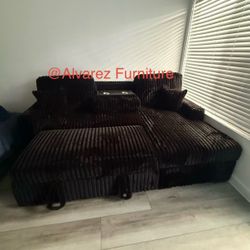 Sectional sleeper with storage