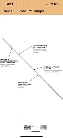 Bosch GR16 16’ Telescoping Leveling Rod 