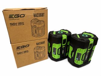 Set of 2 - EGO Power+ 56V 6.0Ah Lithium-Ion Battery BA3360T Genuine Authentic OEM 6Ah 6.0 Ah 56 V