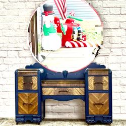 Vintage Dressing Table With Stool. 