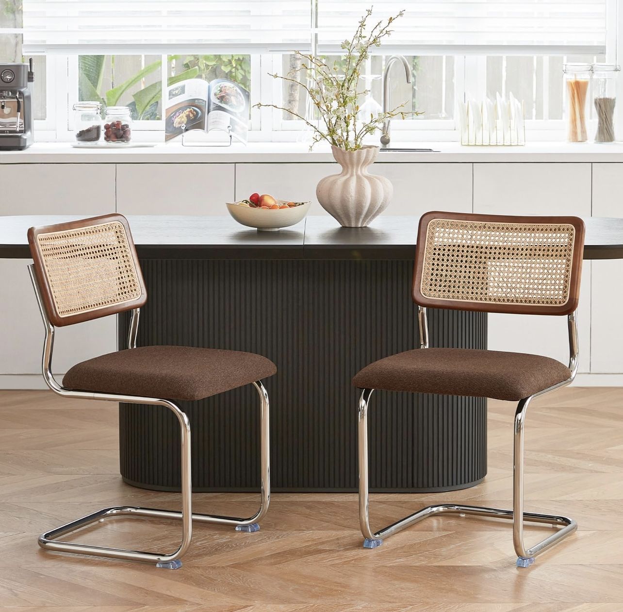 Brown Rattan Dining Chairs