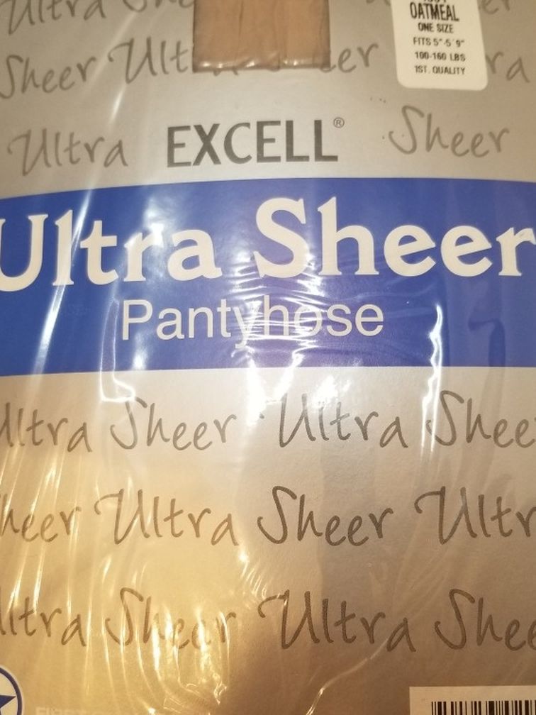 Lot of 6 Pieces -Ultra Sheer Oatmeal Color ONE Size Pantyhose - Fits 100-160lbs