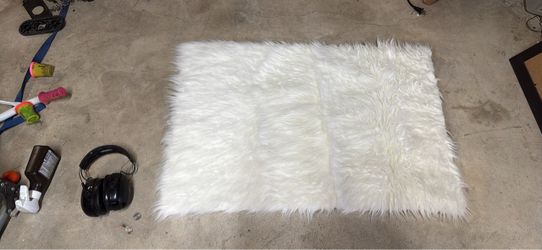 White Faux Fur Area Rug