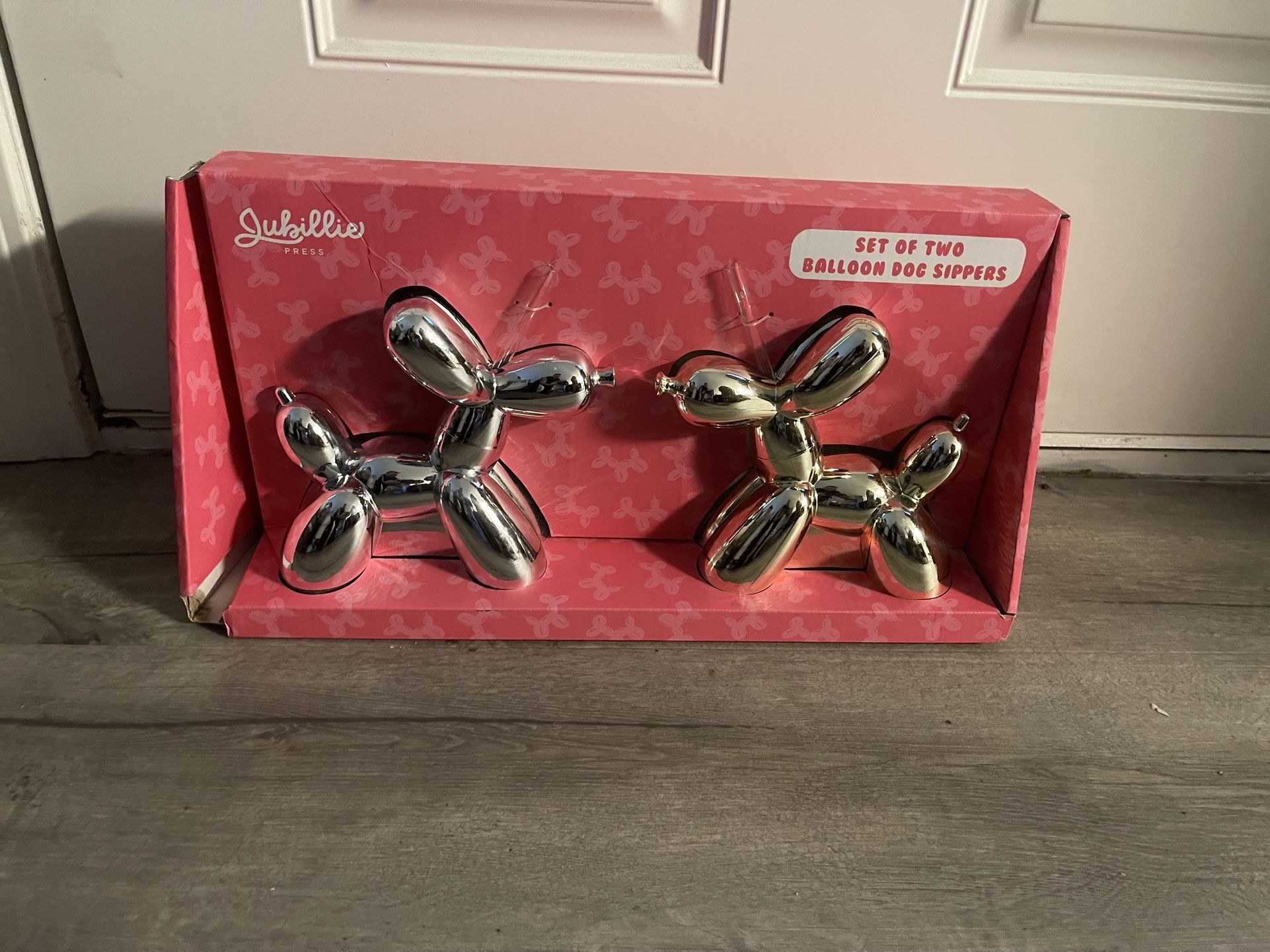 Jubillie Set Of 2 Balloon Dog Sippers