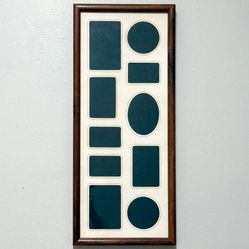 Vintage Wood And Glass 10 Matt Openings Collage Wall Picture Photo Frame