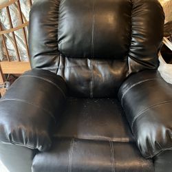 Black Leather Swivel Rocking Recliner