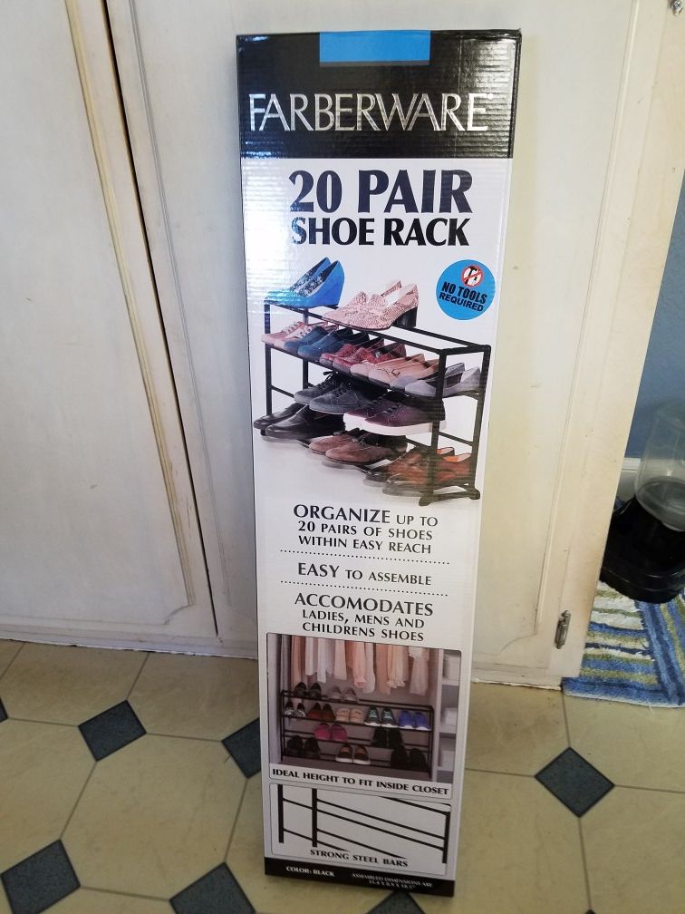Brand new FIBERWARE 20 pair shoe rack